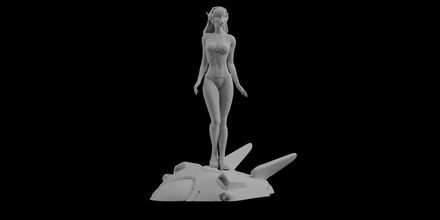 overwatch dva afficher statue sculpter 3d impression stl dossiers télécharger fichier figure vidéo jeu modèle in sculpture 3dexport sexy fille femme art print printing printable 3d print model - Mito3D