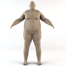 overweight caucasian male human character 3d model in man 3dexport fat obese body game lowpoly people rigged anatomy person heavy meaty 3d print model - Mito3D