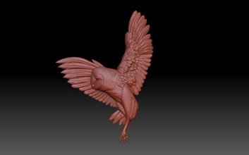 owl birds bird owlpendant pedant jewellery relief animal 3d print model - Mito3D