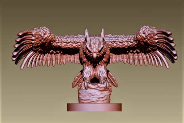 owl 3d print model in sculpture 3dexport bird nature birds owls miniatures figurines fur snowy predator figurine animal barn statue wings claws 3D print model - Mito3D
