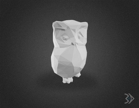 owl lowpoly animal figurine night statue bird nature predator art low-poly forest feather cute fly 3d print supportless decoration 3d print model - Mito3D