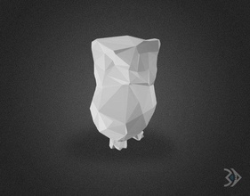 búho lowpoly owl animal figurine night statue bird nature predator low poly forest feather wings cute art fly 3d print supportless without 3d print model - Mito3D