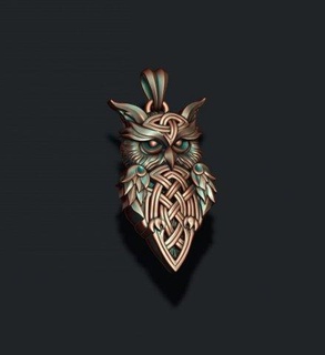owl ornaments pendant pendants necklace wood texture ornamental viking celtic keltic keltik celtik qeltiq celt kelt bird feather featherbird fly fure zbrush oul 3d print model - Mito3D