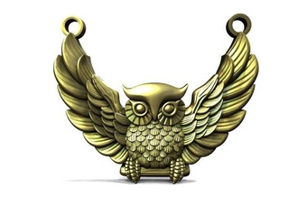 owl pendant 5 jewelry jewel art animal bird 3d print model - Mito3D