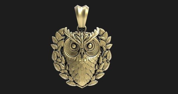 owl pendant pendants jewelry jewel animal 3d print model - Mito3D