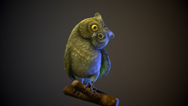 owl printready 3d print model in toys 3dexport eagle-owl bird nature sculpture statue animal fowl predator toy 3D print model - Mito3D