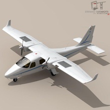 p2006t 3d model in ticari 3dexport uçak ikiz motor pervane i̇talyan özel dokulu 3d print model - Mito3D