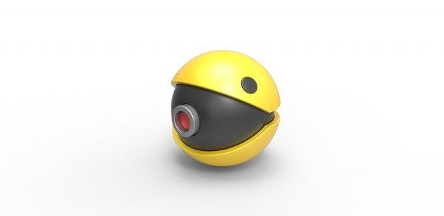 pac man esfera pacman conceito recipiente brinquedo impressão imprimível 3d print model - Mito3D