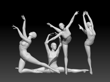 pack1 Danseur femme 3d print model - Mito3D