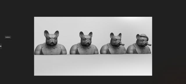 paketlemek 4 stl half length portreler beyefendi Fransızca bulldog heykel köpek hayvan animacampania camsı dekorasyon ev Sanat şekil Giyim tasarım vitrin giyinmiş ingilizce stil dekor puro Sigara içmek 3d print model - Mito3D