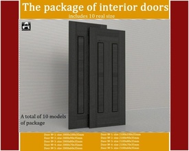 paket of iç kapılar 3d model in kapı 3dexport dekorasyon bardak oda ağaç tip dış açık kapat element tasarım şeffaflık refraksiyon bölüm 3d print model - Mito3D