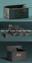 packaging box 3d model in bomber 3dexport 3dmodel flat game garage poly room lowpoly forgame forgames style old 3d print model - Mito3D