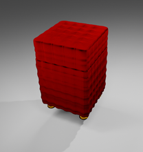gepolstert schemel 3d modell schlafzimmer 3dexport möbel rot 3d print model - Mito3D