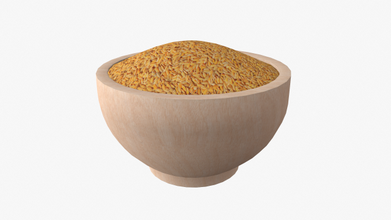 paddy wooden bowl 3d model game asset lowpoly ar vr pbr rice 3d print model - Mito3D