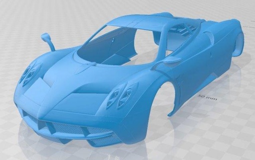 pagani Huayra 2012 imprimível corpo carro automotivo fenda escalextrico Tamiya rc miniz passatempo micro 3d print model - Mito3D