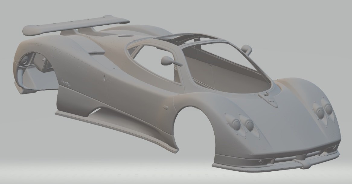 pagani zonda c12 imprimível corpo carro 3d impressão modelo in automotivo 3dexport fenda escalextrico tamiya rc rádio controle concha raça 3D print model - Mito3D