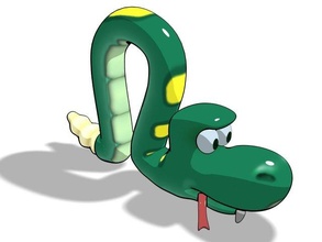 dipingere serpente animale carattere cartone animato pittore 3d print model - Mito3D