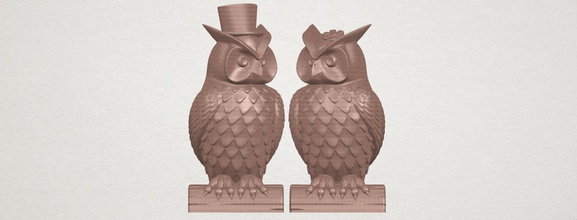 a pair of owl male female 3d print model in hand tools 3dexport car chair tree table sofa character game exterior human interior people girl house miniatures figurines sculpture animal zoo dog bird 3d print model - Mito3D