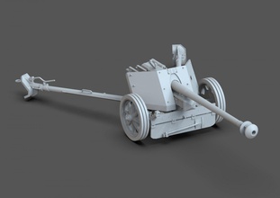 pak 40 artillery gun germany second war ww2 2ww miniatures vehicles 3d print model - Mito3D
