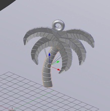 palmier pendentif paume de la main 3d print model - Mito3D