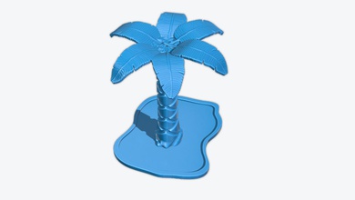 árvore de palma palm árvores grama jardins fleurs plantas planta exótico paisagem miniaturas 3d print model - Mito3D