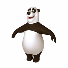 Panda dessin animé 02 toon ours personnage animal mammifère nounours velu grizzly animaux Chine bambou kungfu zoo Japon bête créature polaire nature 3d print model - Mito3D