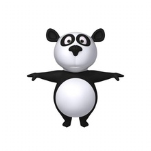 panda dibujos animados 3d modelo in oso 3dexport toon personaje animal mamífero osito peluche peludo pardo animales china bambú kungfu zoo japón bestia criatura polar naturaleza 3d print model - Mito3D
