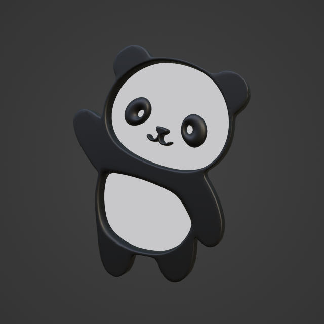 panda gratuito animali chiave catena organizzatore ciotola vassoio tazza titolare supporto animale illustrazione portachiavi Portachiavi 3D print model - Mito3D