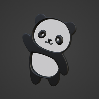 panda gratis animales llave cadena organizador cuenco bandeja taza soporte animal ilustración llavero llaveros 3d print model - Mito3D
