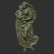 pano vierge marie 3d de modèle art médias la sculpture statue 3d print model - Mito3D