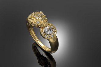 panther diamant ring 3d drucken modell ringe 3dexport frei gold silber platin armband ohrring anhänger juwel schmuck hochzeit frauen männer cad 3d print model - Mito3D