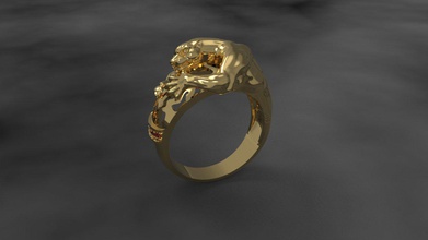 panther diamond ring 3d print model in rings 3dexport animal jewelry stl 3dprint 3d print model - Mito3D