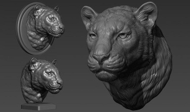 panther leopard head cat lion pendant silver printable miniatures medallion jewellery 3dprinting interior jewelry statue sculpture gold art 3d print model - Mito3D