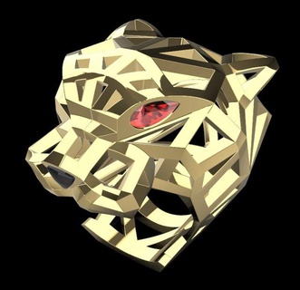 pantera anillo 1485 anillos joyería joya 3d canalla 3dmodel pulsera arete rinoceronte matriz zbrush disparo llave magias representación modelado colgante pendiente 3d print model - Mito3D