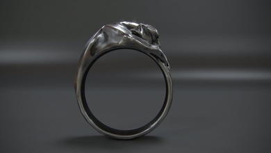 panther ring 3d print model printable jewel animals art modern predator silver jewelry rings 3d print model - Mito3D