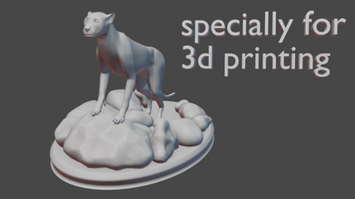 panther sculpture scenery cat kitten lion tiger leopard cheetah stand stones figurine decorative toy 3d printing dog nature animal 3d print model - Mito3D