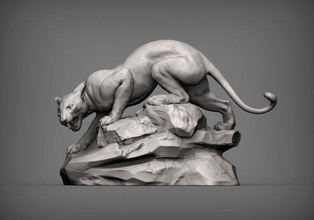 pantera calcolo pantera natura mammifero animale animale domestico scultura statuetta souvenir modello scolpire sculture statua stampabile giungla selvaggio gatto puma 3d print model - Mito3D
