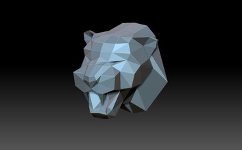panthers head 3d print model in sculpture 3dexport tiger leopard panther panthera lioness predator cats lowpoly low-poly 3d print model - Mito3D