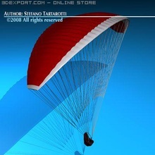 parapente parachute parafoil ascensionnel planeur ultraléger harnais pendre glissement volant voile para deltaplane 3d print model - Mito3D