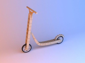 paramétrico feito mão madeira lambreta roda veículo bicicleta transporte passeio rodas moto skate urbano cidade carro arquitetura 3d print model - Mito3D