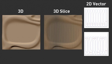 paramétrico parede decoração 3d impressão modelo in 3dexport futurismo paramétrica madeira compensada onda tempestade wall decor interior cnc 3d print model - Mito3D