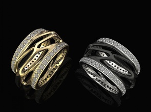 parametric wedding ring diamond 3d printable stl rings gold silver platinum diamon gem gems gemstones band women men classic jewellry 3d print model - Mito3D