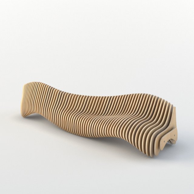 parametric wooden bench outdoor interier extrerior design style 3dsmax2018 obj fbx chair vray vray-materials 3D print model - Mito3D