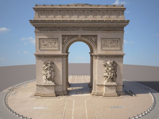 paris triunfal arco 3d modelo in marcos 3dexport triunfo itoile arquitetura histórico cidade marco famoso frança francês 3D print model - Mito3D