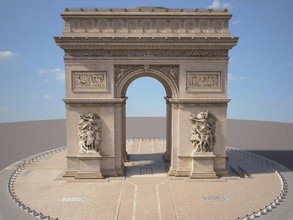 parigi trionfale arco 3d modello in punti riferimento 3dexport de trionfo ltoile architettura storico città punto famoso francia francese 3d print model - Mito3D