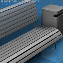 park benches collection bench garden waiting room seats seat basket waste garbarge street 3d print model - Mito3D