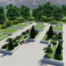 parc paysage 2 jardin carré plantation verdure pistes piste passerelle sentier 3d mental 3d print model - Mito3D