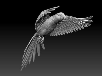 papagei 3d drucken modell skulptur 3dexport vogel flügel feder kunst innere drucker poly tier dekor statue ente gans truthahn vögel bauernhof dorf skulpturen 3d print model - Mito3D