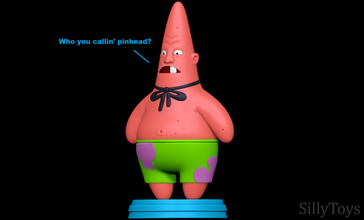 patrick star pinhead - spongebob squarepants sea meme tooth fun funny pin head comedy 3d print model - Mito3D