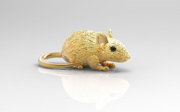 desen adam yüzük 3d yazdır model in kolye 3dexport fare sıçan hayvan yeni yıl simbol 3d print model - Mito3D